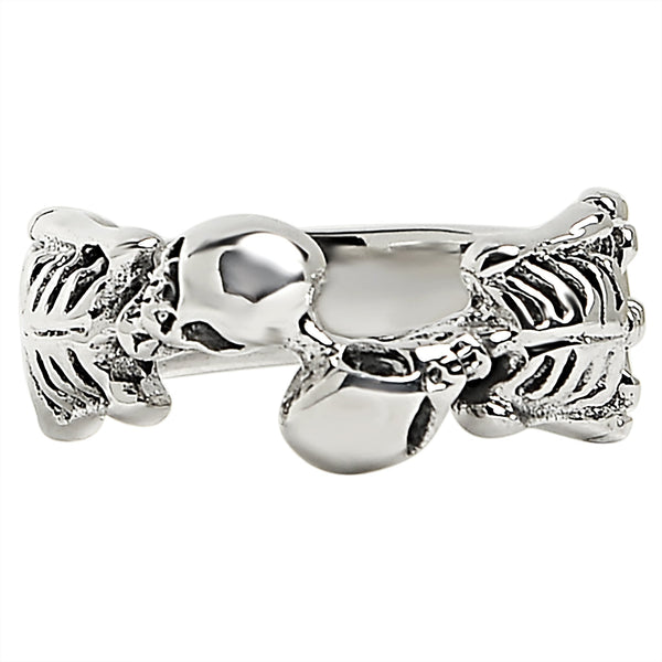 Sterling silver two skeletons ring.