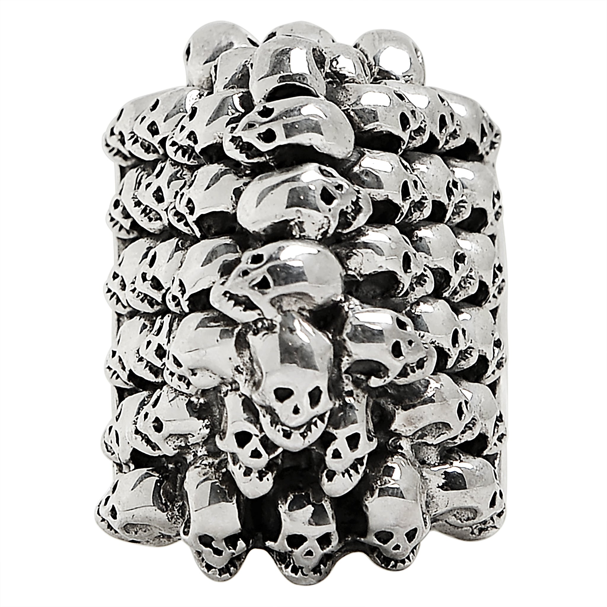 Sterling Silver Stacked Skulls Ring / SSR0076-sterling silver pendant- .925 sterling silver pendant- Black Friday Gift- silver pendant- necklace pendant