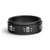 Black With White Skulls Stainless Steel Spinner Ring / STC003-stainless steel good for jewelry- stainless steel jewelry for women- womens stainless steel jewelry- stainless steel cleaner for jewelry- stainless steel jewelry wire