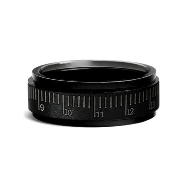 Black Ruler Stainless Steel Spinner Ring