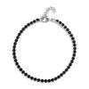 Stainless Steel Jet Rhinestone Tennis Chain Bracelet With 1" Extension / TBR0003