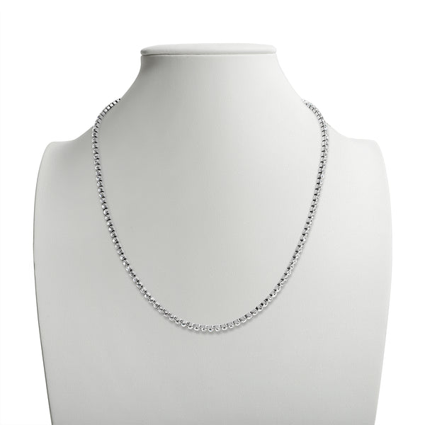 Stainless Steel CZ Tennis Chain Necklace With 2