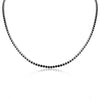 Stainless Steel Jet Rhinestone Tennis Chain Necklace With 2" Extension / TNN0003