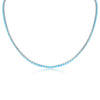 Stainless Steel Turquoise Rhinestone Tennis Chain Necklace With 2" Extension / TNN0005