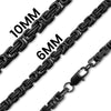 Stainless Steel Black Byzantine Chain Necklace / CHN8503
