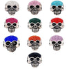 Skull With Tiny Green Accent CZ Stones Stainless Steel Ring / SCR3103-wholesale stainless steel jewelry- does stainless steel jewelry tarnish- stainless steel jewelry good- stainless steel jewelry cleaner- gold stainless steel jewelry