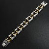 Stainless Steel Black And 18K Gold PVD Coated Bike Chain Bracelet / WCB1005