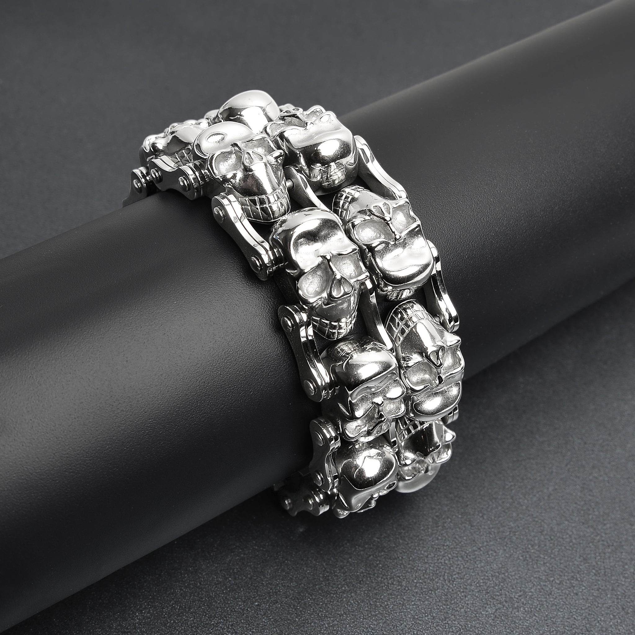 Rostfritt stål dubbelskallar växelkedjiga armband / WCB1006