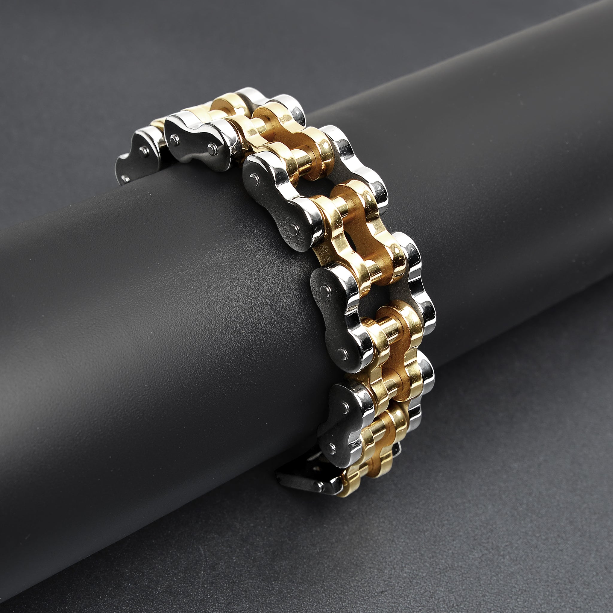 Gold Plated Stainless Steel Motorcycle Chain Bracelet Wcb1012 | Wholesale  Jewelry Website