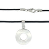 Washer Leather Necklace / WN0002-Silver leather necklace Men roman necklace washer jewelry Silver necklace