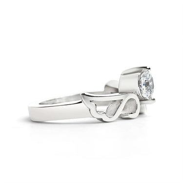 CZ Center Stone Stainless Steel Ring side