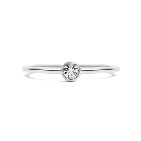 Stainless Steel Birthstone Stacking Ring / ZRJ1000