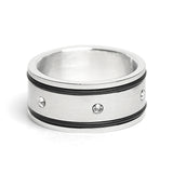 CZ Stones With Rubber Accents Ring