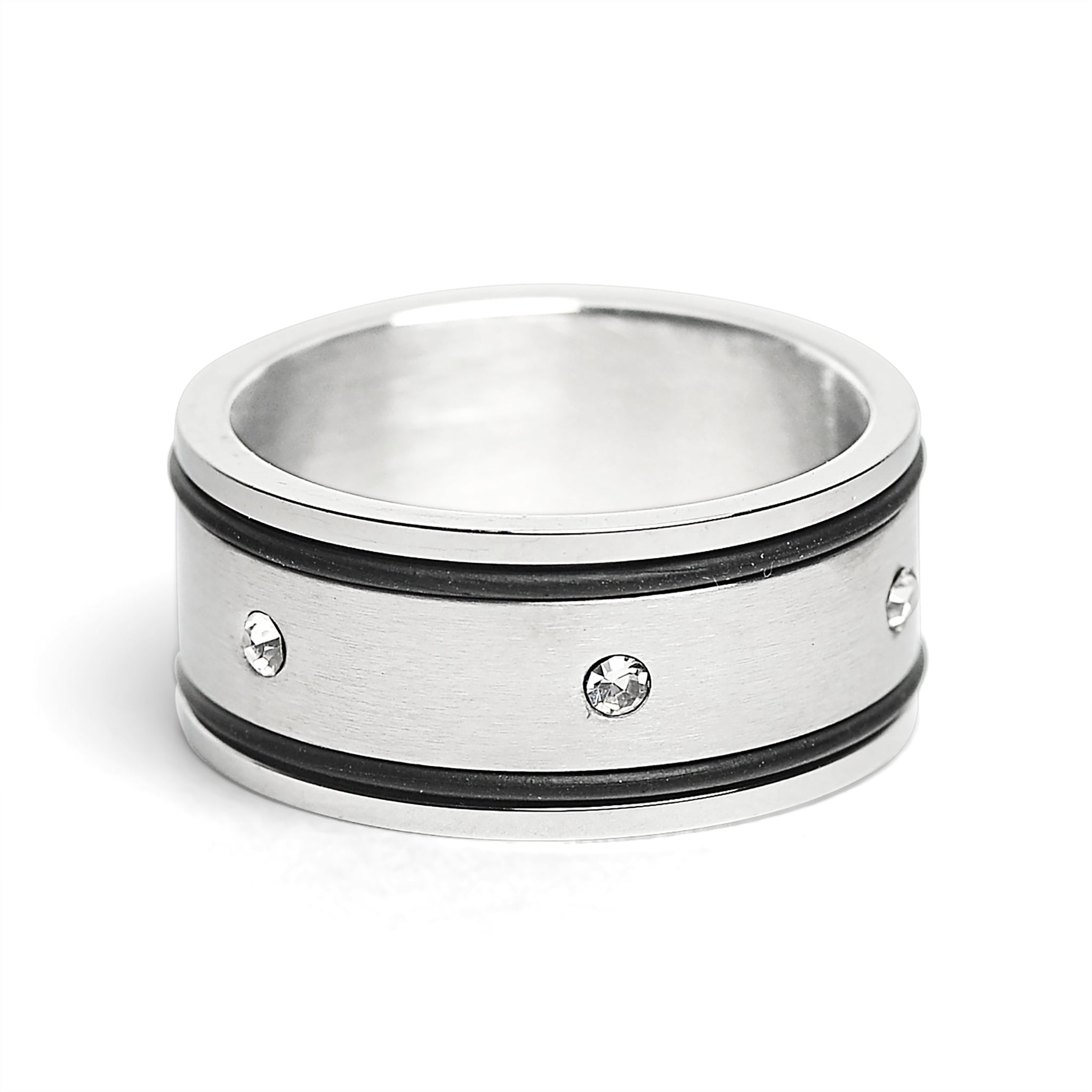 CZ Stones With Rubber Accents Ring