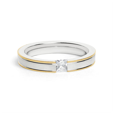 CZ Stone Gold Edge Ring