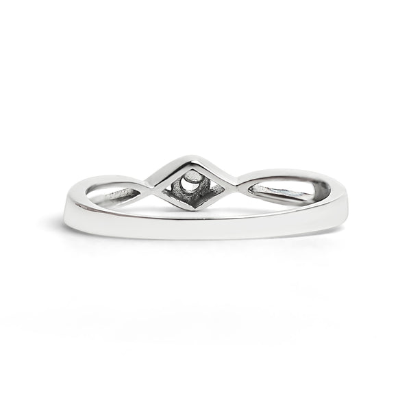Polished Stainless Steel CZ Ring / ZRJ4137