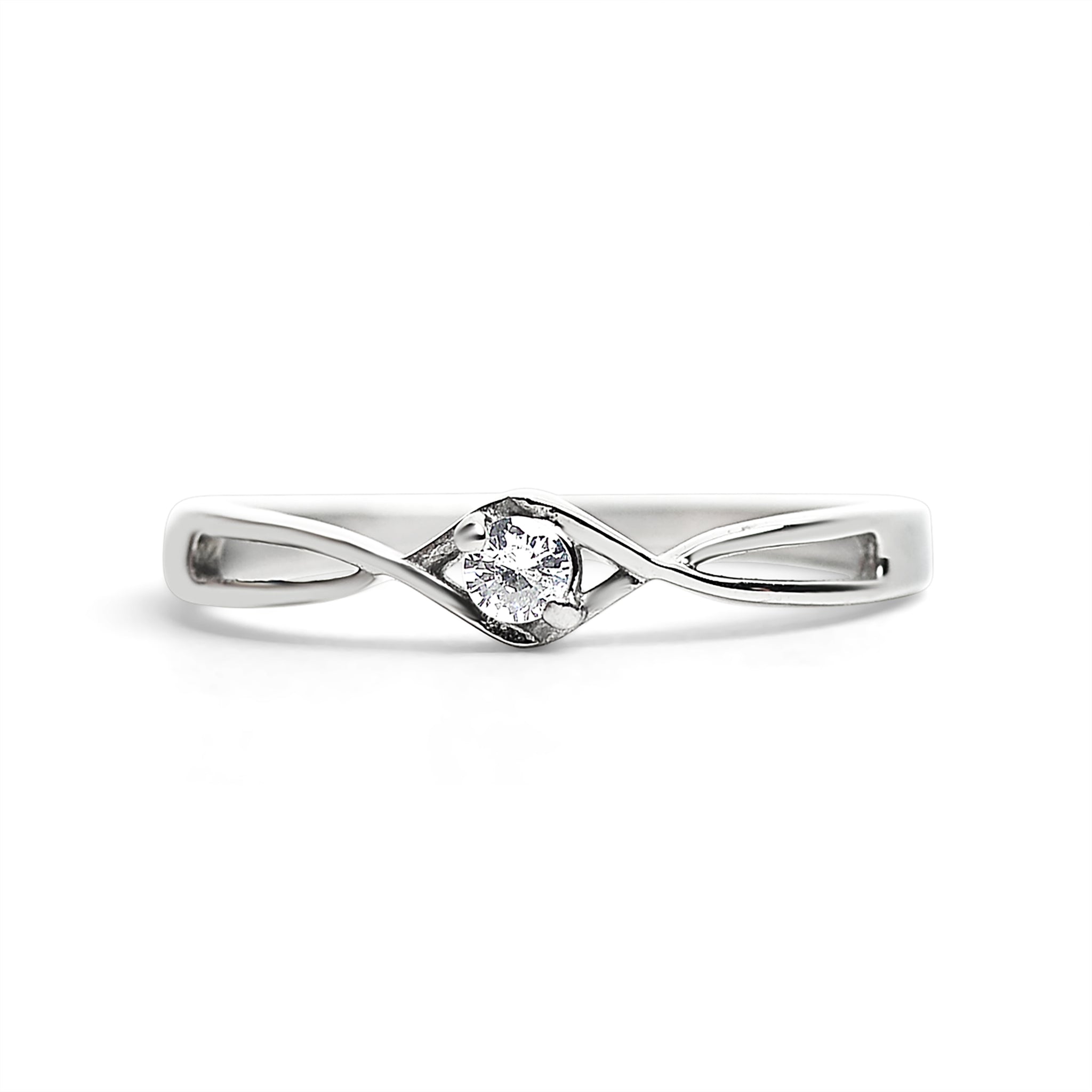 Polished Stainless Steel CZ Ring