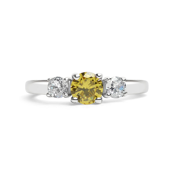 Ring 5 Stones Stainless Steel, Yellow Stone Ring Size 10