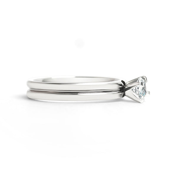Polished Stainless Steel Double CZ Ring / ZRJ4141