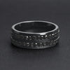Black CZ Stones With Black Trim Stainless Steel Ring / ZRJ9010
