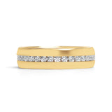 Highly Polished Gold Stainless Steel CZ Center Ring