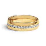 Highly Polished Gold Stainless Steel CZ Center Ring