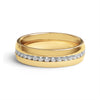 Highly Polished Gold Stainless Steel CZ Center Ring / ZRJ9015