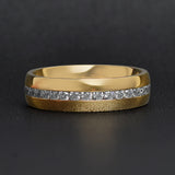 Highly Polished Gold Stainless Steel CZ Center Ring Lifestyle