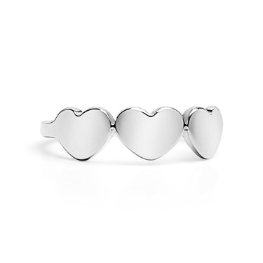 Stainless Steel Blank Engravable 3 Heart Ring