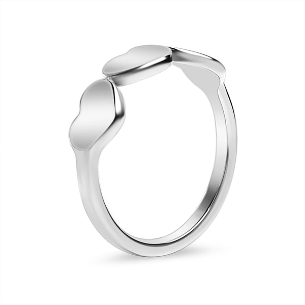 Stainless Steel Blank Engravable 3 Heart Ring / ZRJ9019