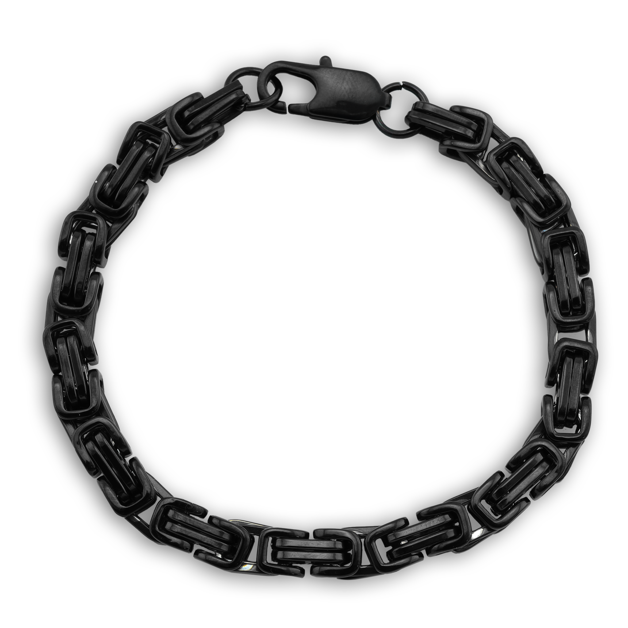 Stainless Steel Black Byzantine Chain Bracelet BRJ9090