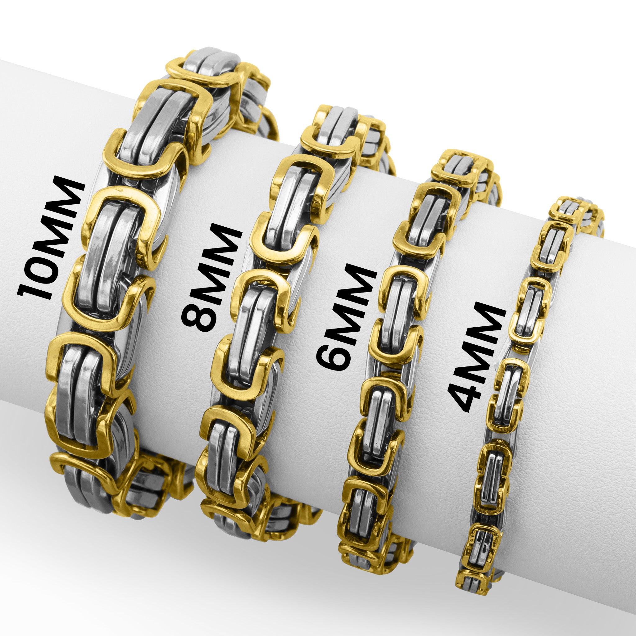 4mm Gold-Tone Stainless Steel Curb Chain Bracelet