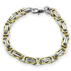 Stainless Steel 18K And Gold PVD Coated Byzantine Chain Bracelet / BRJ9091