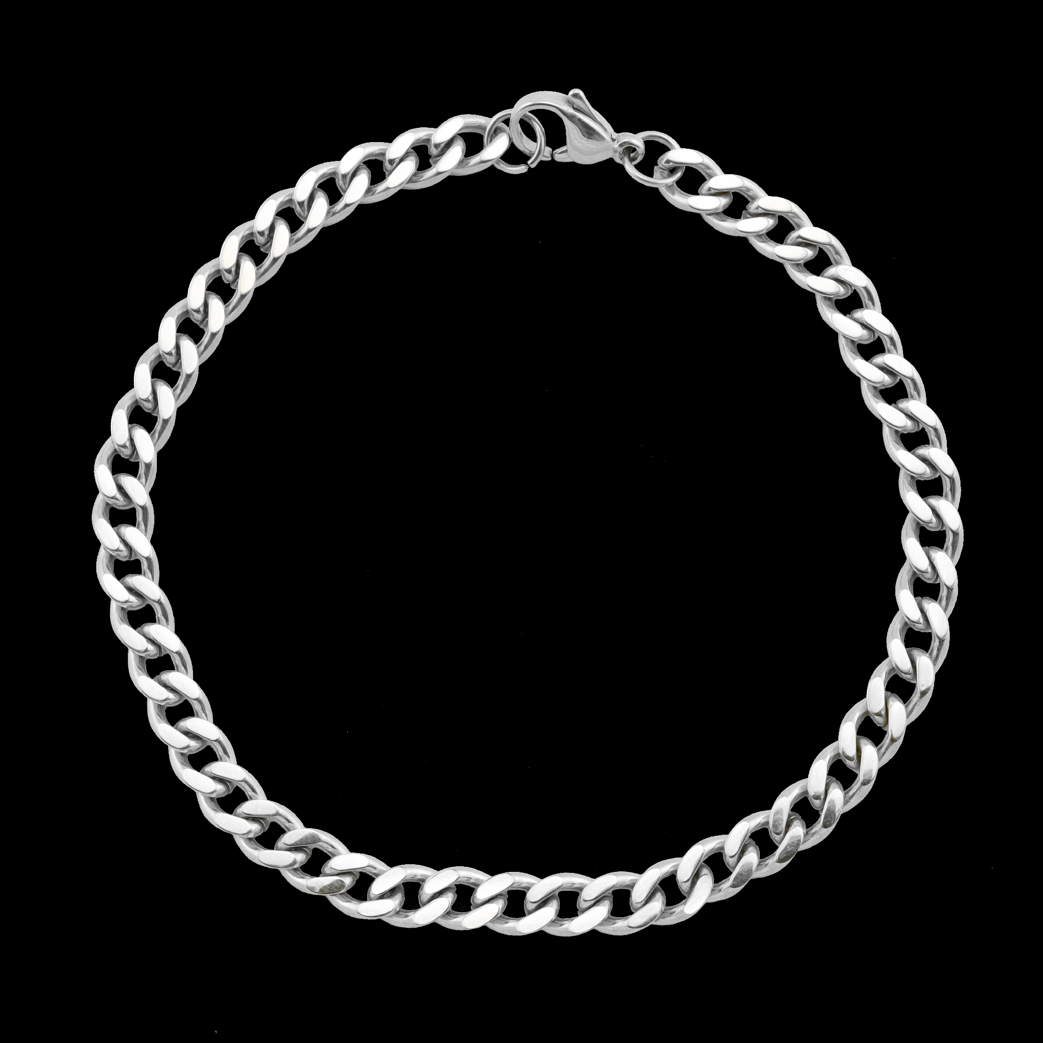 Real Solid 925 Sterling Silver Flat Curb Cuban Link Bracelet 3-10mm IT –  MIAMISILVER