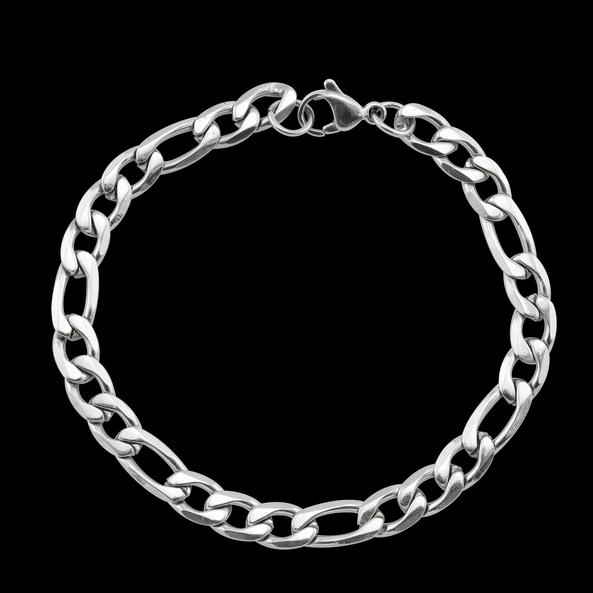 Stainless Steel Figaro Chain Bracelet Brj9096 | Wholesale Jewelry Website