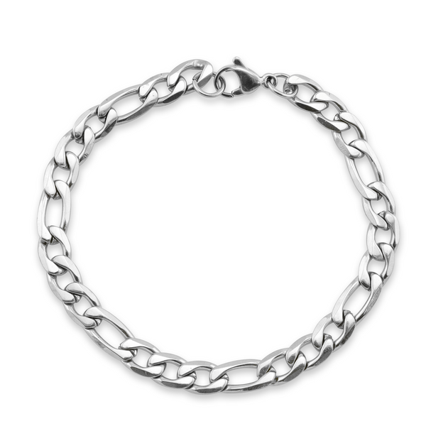 Stainless Steel Figaro Chain Bracelet / BRJ9096