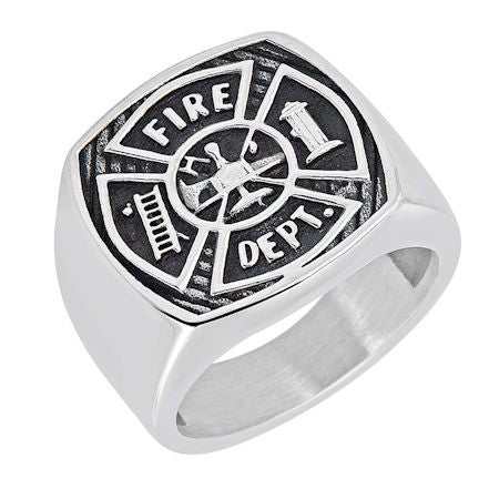 Fire Department Stainless Steel Ring / MCR4077-stainless steel jewelry made in china- wholesale stainless steel jewelry- does stainless steel jewelry tarnish- stainless steel jewelry good- stainless steel jewelry cleaner