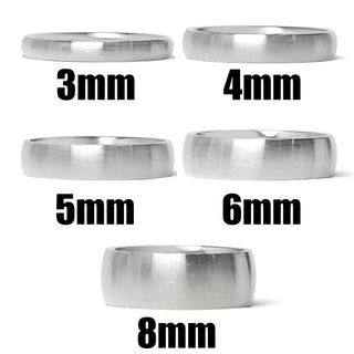 Brushed Stainless Steel Rounded Blank Ring