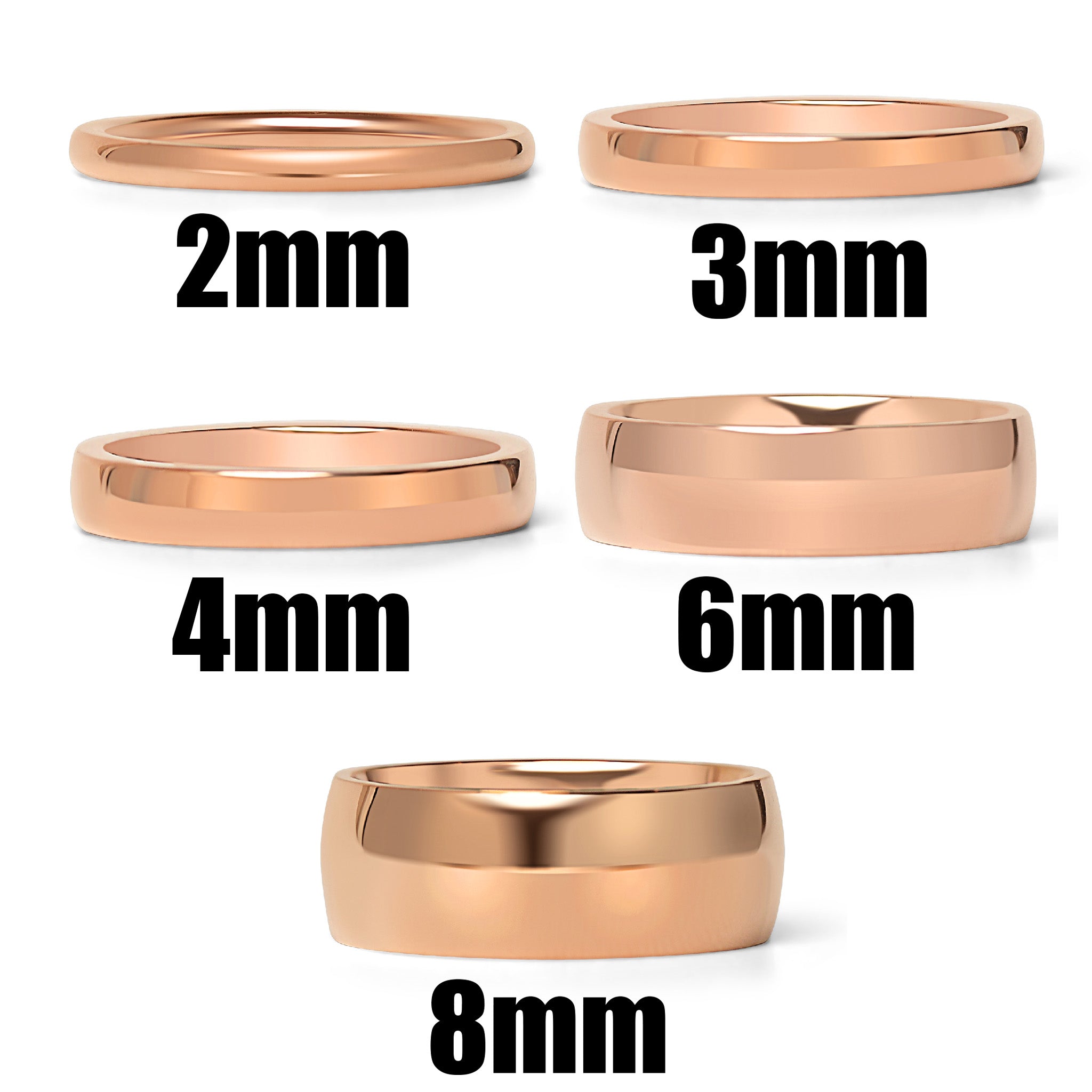 Rose Gold Rounded Stainless Steel Blank Ring / CFR7008