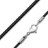 Black Leather Cord Necklace With Stainless Steel Lobster Clasp / CHJ0112