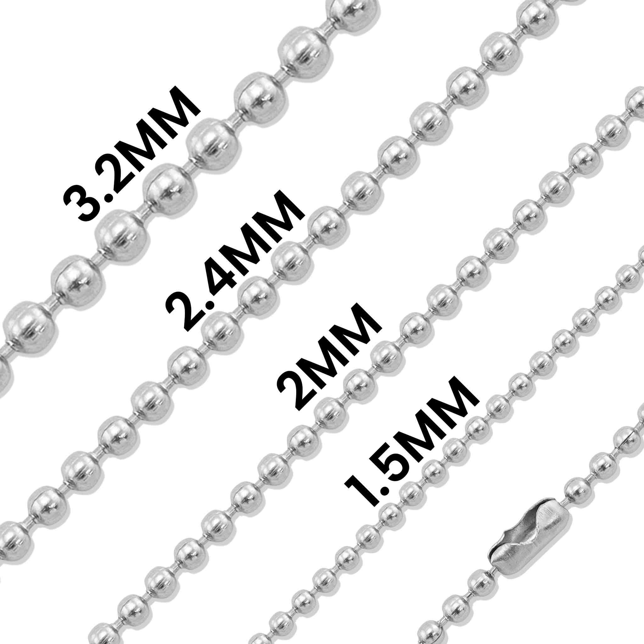 Necklaces Stainless Steel Ball Bead Chain Chj2069 1.5mm / 16 Wholesale Jewelry Website Unisex