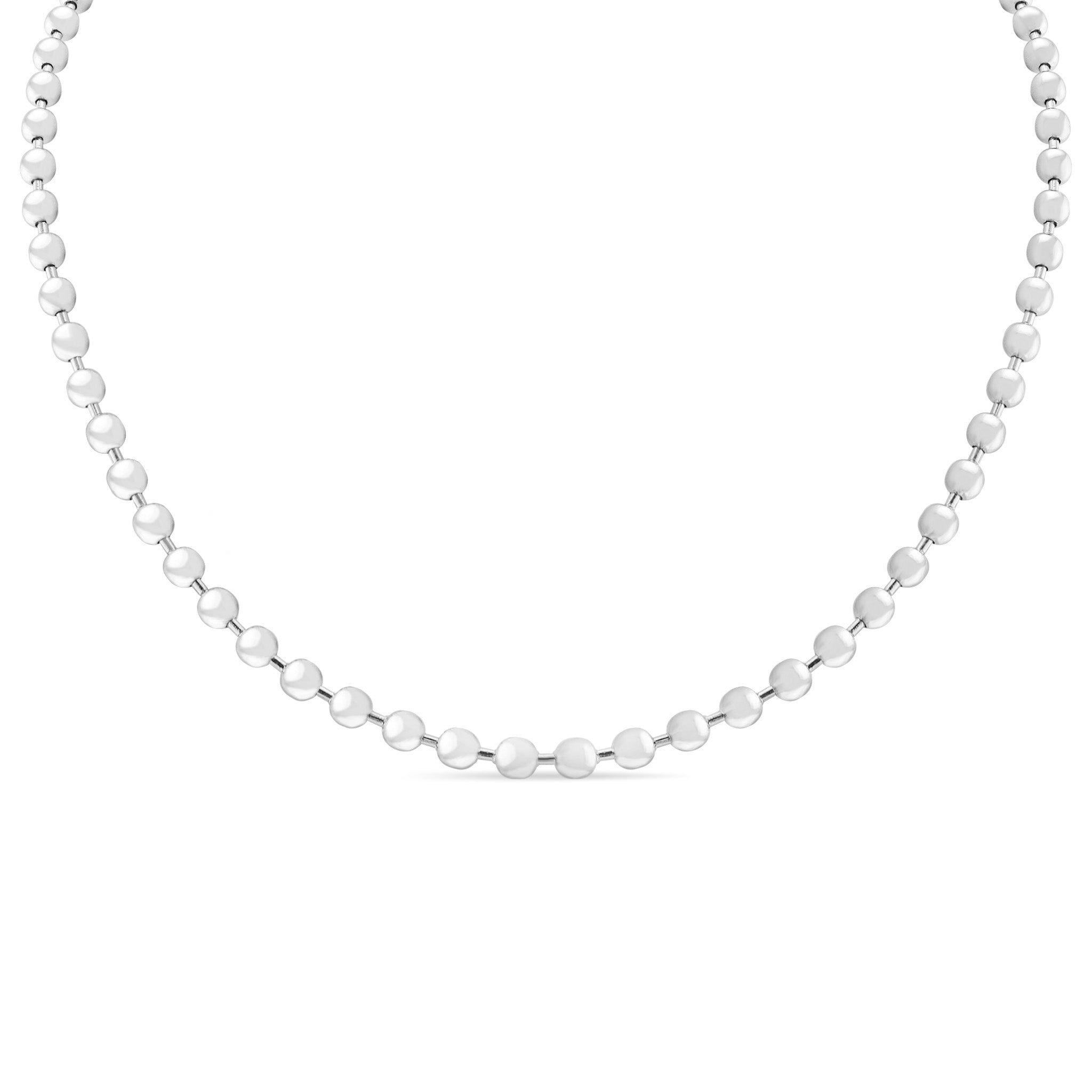 Small Beaded Necklace | Sterling Silver Beaded Necklace 18-20”