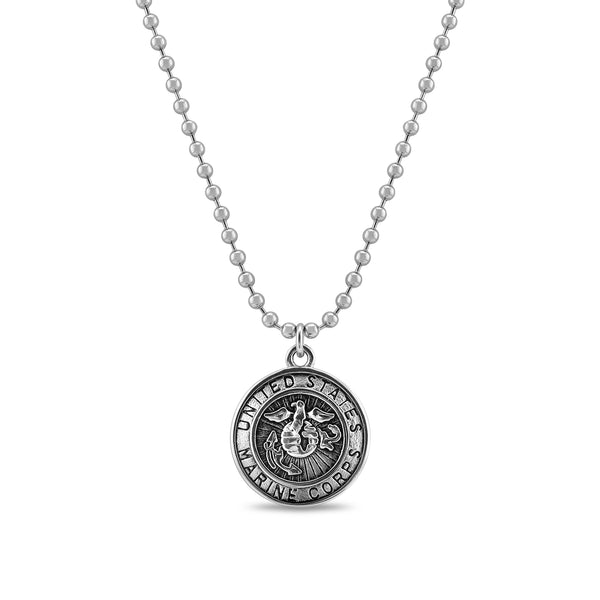 Sterling Silver Marine Corps Logo Pendant (Rhodium or Yellow Gold-plat –  Jewels Obsession
