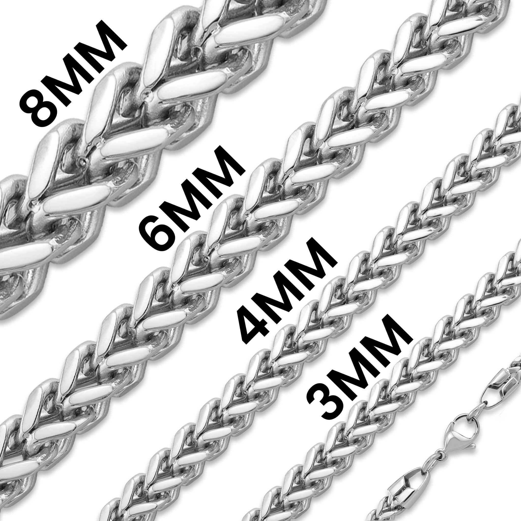Collar de cadena de trigo franco de acero inoxidable/CHN9800