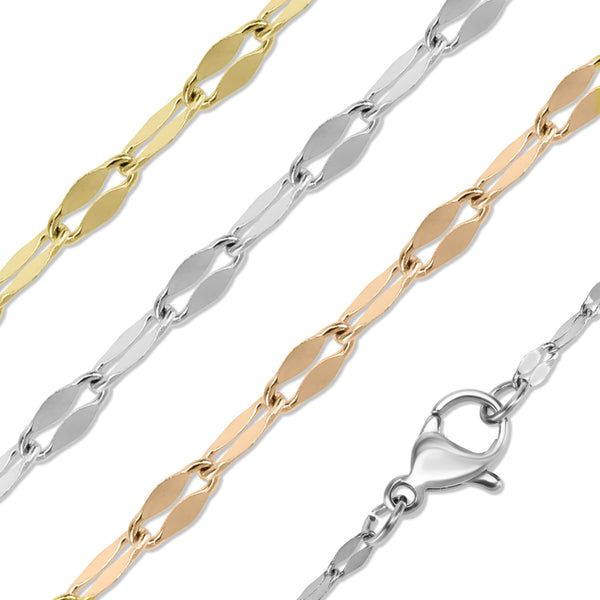 10pcs 45+5cm Gold Color Stainless Steel Link Chains in Bulk Necklaces  Fashion Jewelry Adjustable Chains Wholesale Chokers DIY