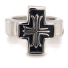 Polished Black Enamel Cross Stainless Steel Ring / CRC2014-stainless steel jewelry- how to clean stainless steel jewelry- stainless steel jewelry wholesale- mens stainless steel jewelry- 316l stainless steel jewelry
