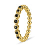 18k Gold PVD Coated Beaded Stainless Steel CZ Stacking Ring / CSR0007