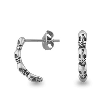 Stainless Steel Multi Skull Post Earrings / ERC1010
