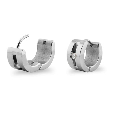 Edelstahl CZ Hinged Hoop Ohrringe/ERJ2018