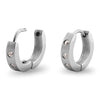 Stainless Steel CZ Hinged Hoop Earrings / ERJ2159